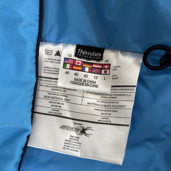 Spyder Womens Ski Jacket & Pants Set 10 White Blue Waterproof Insulated SnowSuit - Picture 16 of 16